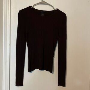 The Limited Ribbed Long sleeve tee dark brown